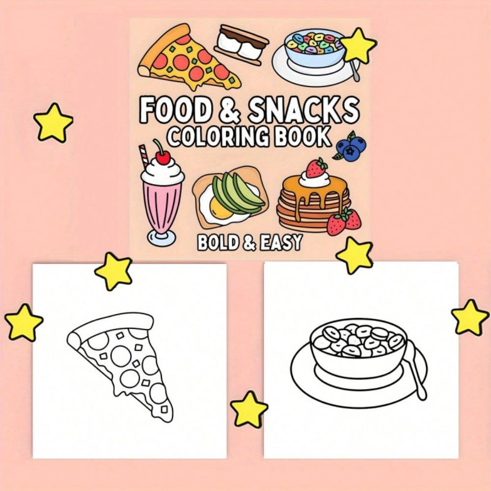 Libro da colorare con cibo e s - Food And Snacks Coloring Pages recensione e prezzo